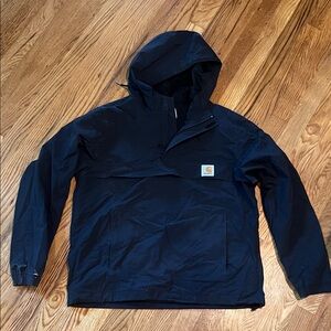 Carhartt Men's Navy 1/4 zip Hooded Pullover Jacket